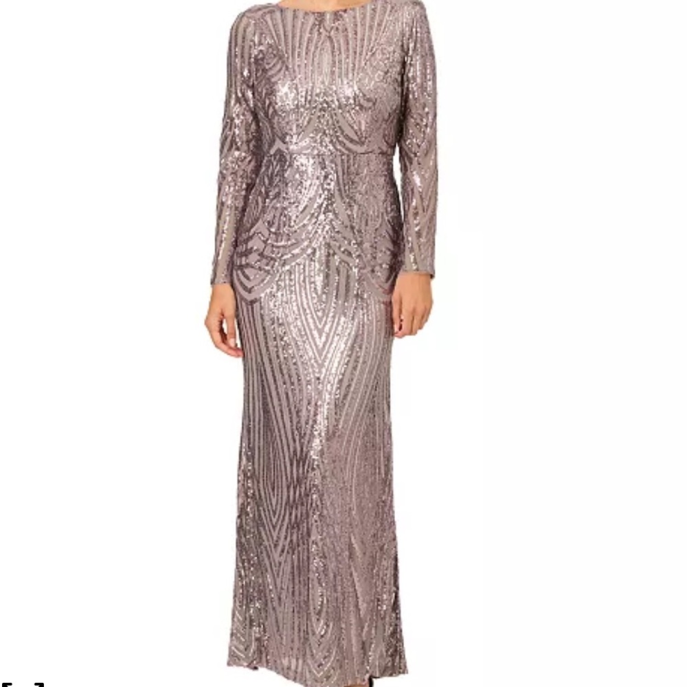 Adrianna Papell mermaid long sleeve dress